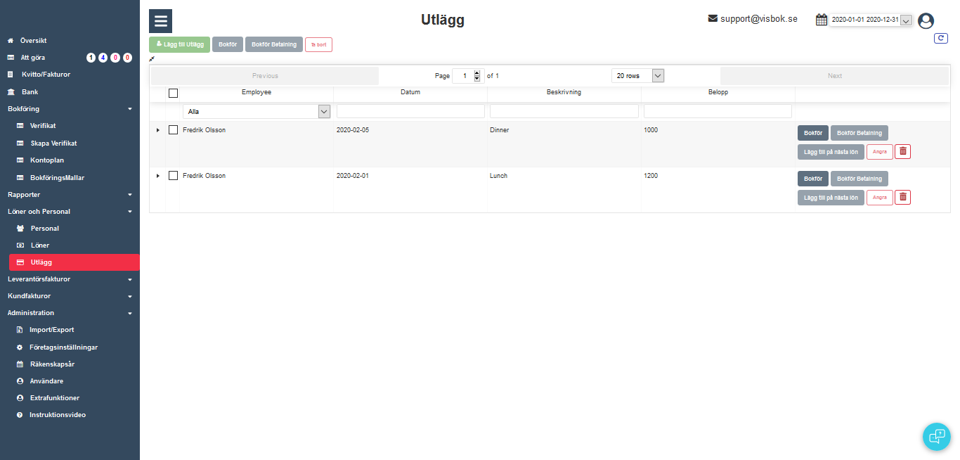 Visbok - Bokföringsprogram