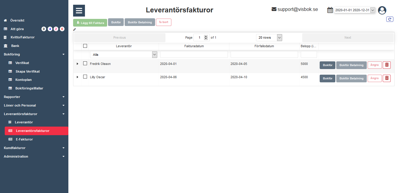 Visbok - Bokföringsprogram