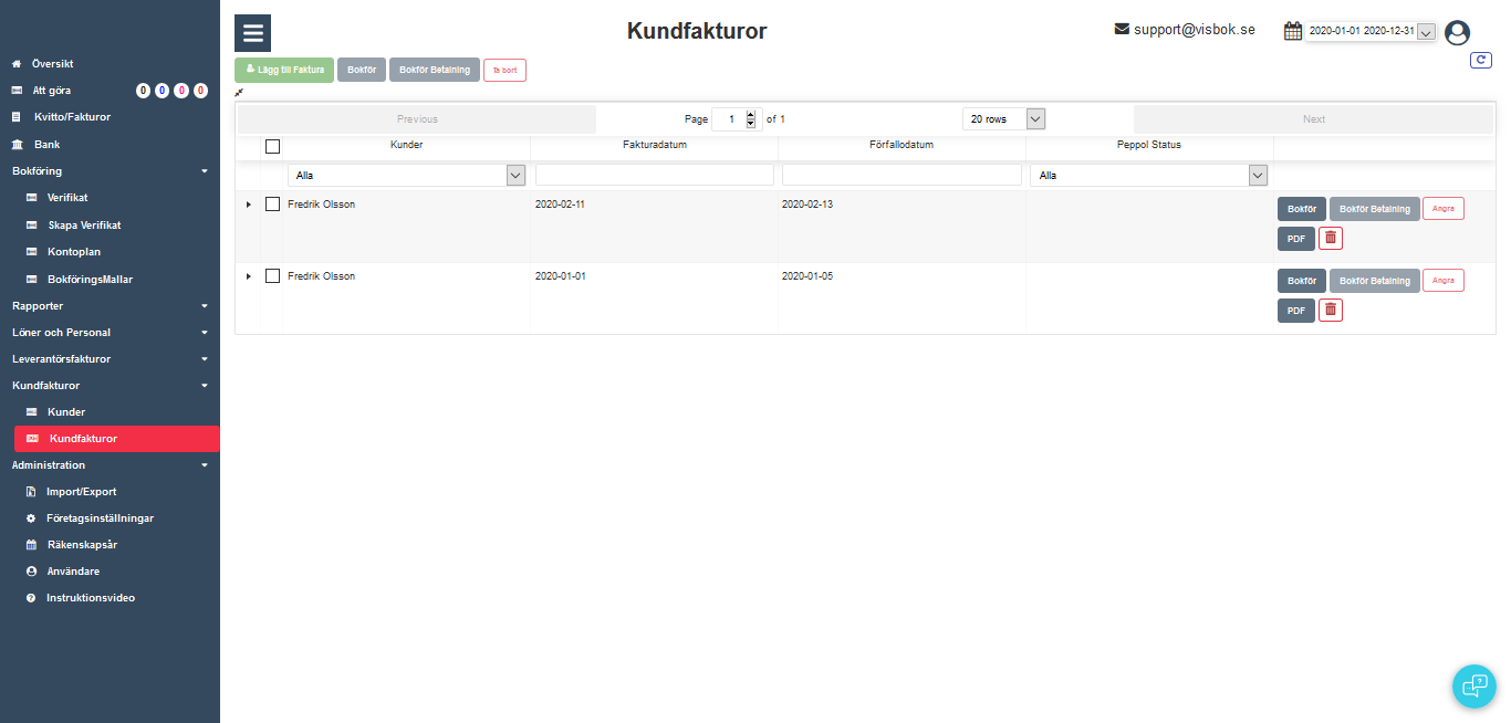 Visbok - Bokföringsprogram