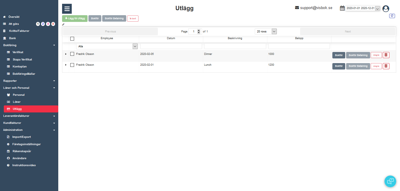 Visbok - Bokföringsprogram