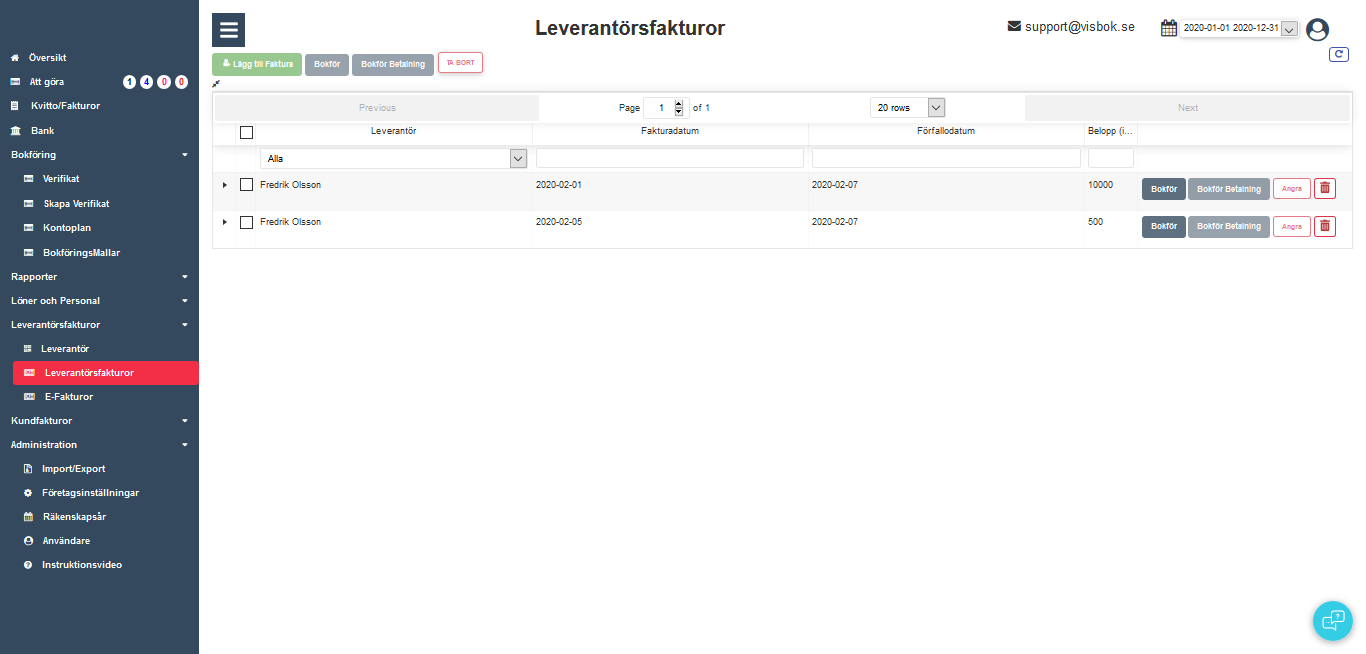Visbok - Bokföringsprogram